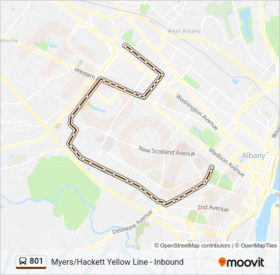 801 Bus Line Map