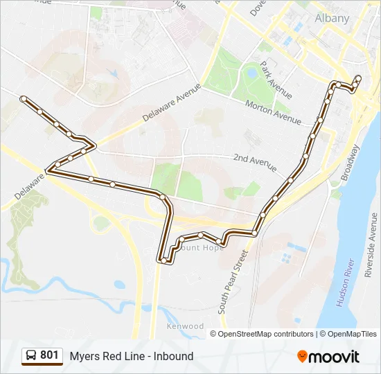 801 Bus Line Map