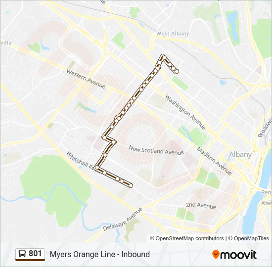 801 Bus Line Map