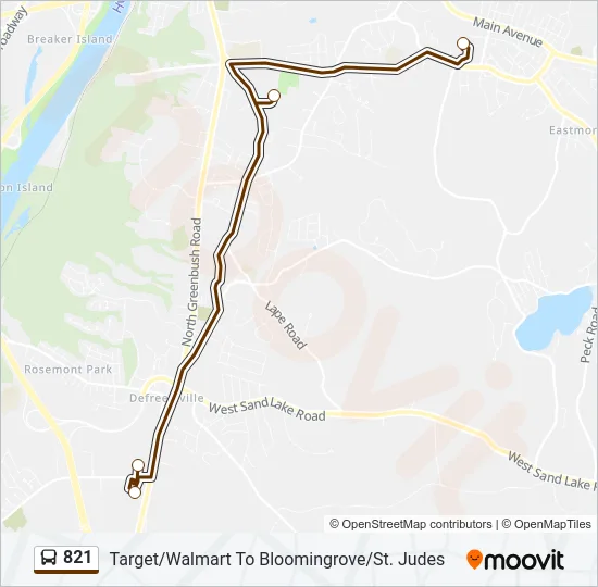 821 Bus Line Map