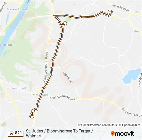821 Bus Line Map