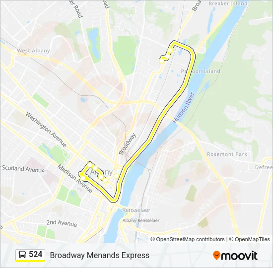 524 Bus Line Map