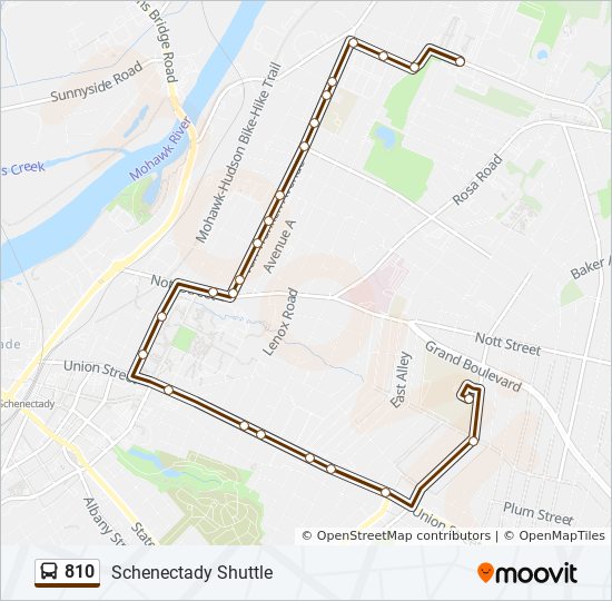 Mapa de 810 de autobús