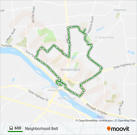 600 Bus Line Map
