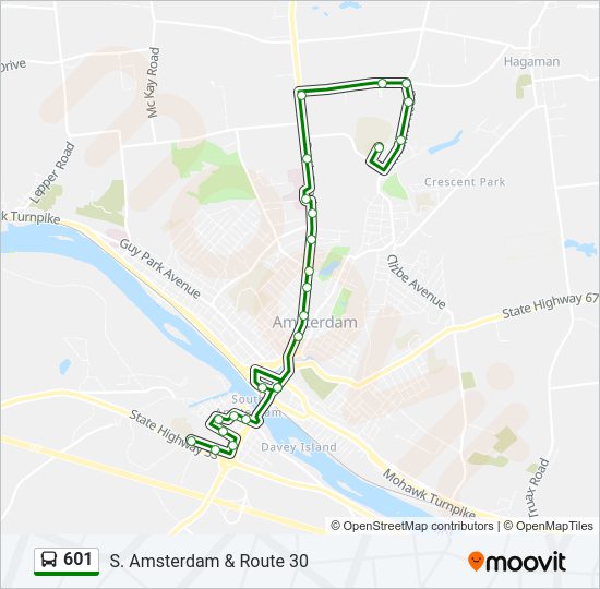 601 Bus Line Map