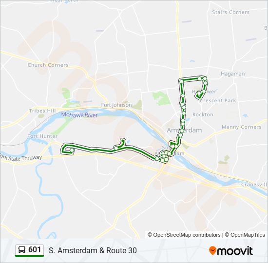 601 bus Line Map