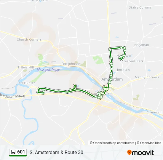 601 Bus Line Map