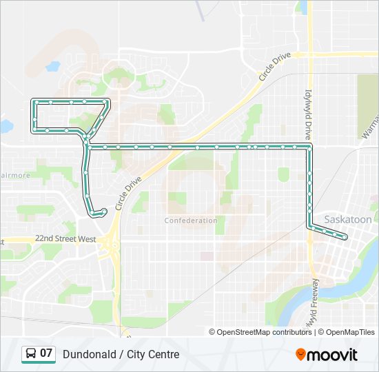 Plan de la ligne 07 de bus