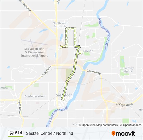 Plan de la ligne 514 de bus