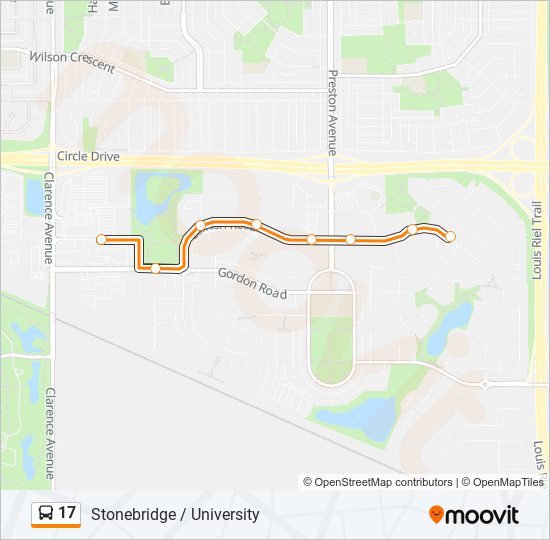 Plan de la ligne 17 de bus