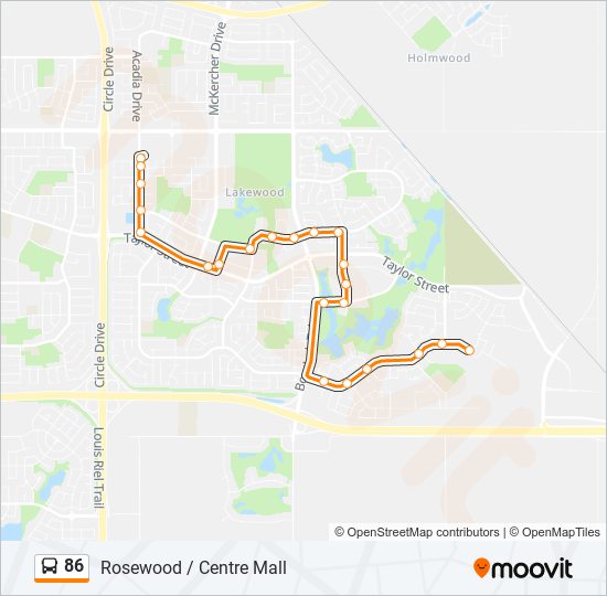 86 bus Line Map