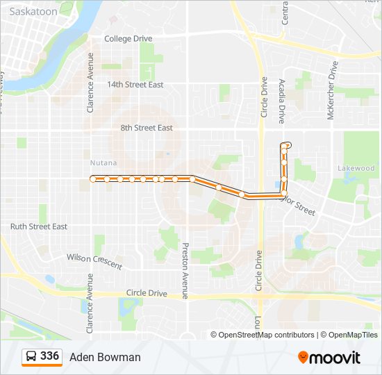 Plan de la ligne 336 de bus