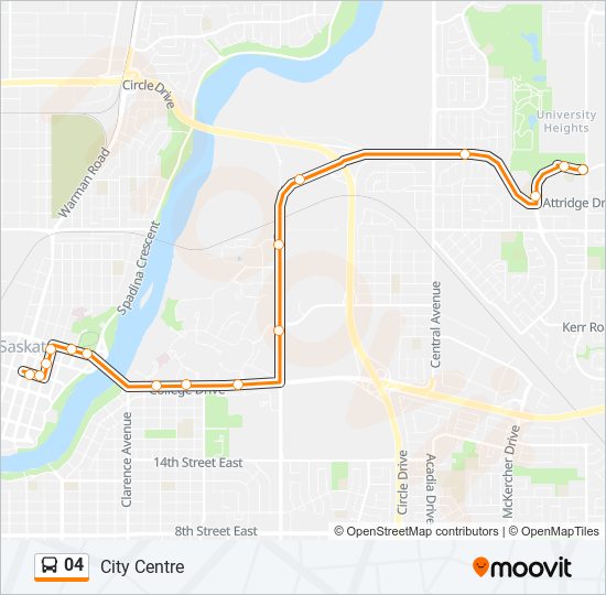 Plan de la ligne 04 de bus