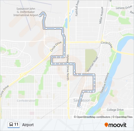 Plan de la ligne 11 de bus