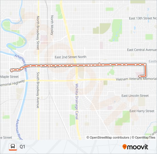 Q-LINE CLIFTON T Bus Line Map