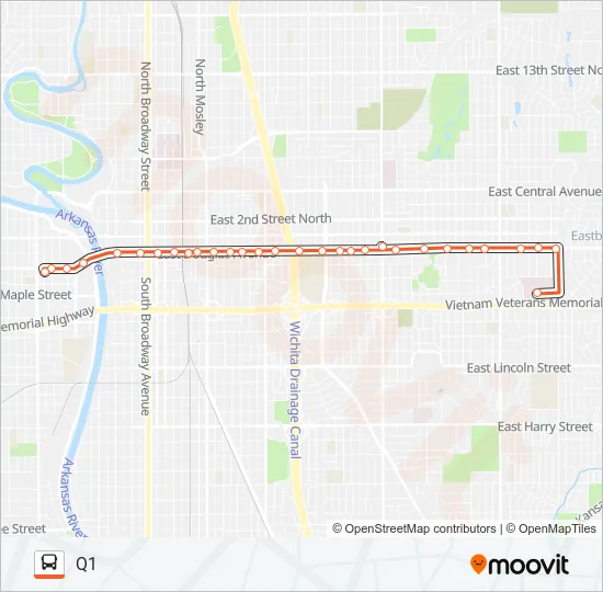 Q-LINE CLIFTON T Bus Line Map