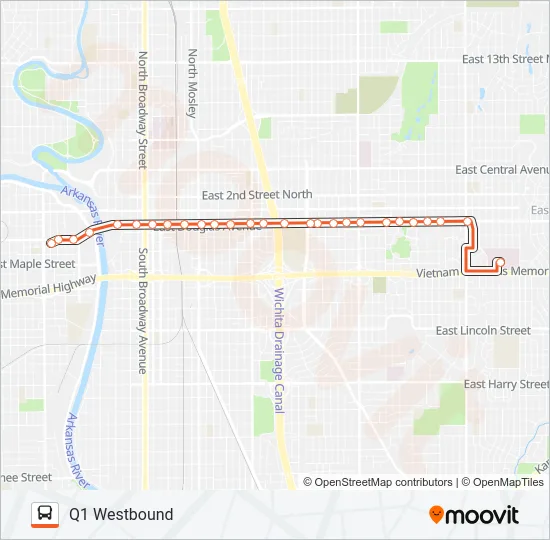 Q-LINE CLIFTON T Bus Line Map