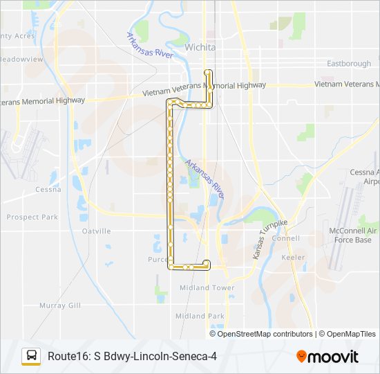 ROUTE16: S BDWY- bus Line Map
