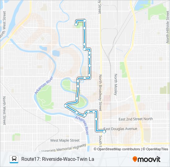Mapa de ROUTE17: RIVERSI de autobús