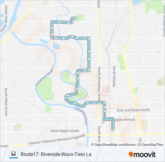 Mapa de ROUTE17: RIVERSI de autobús