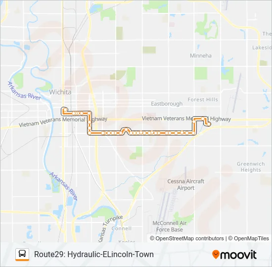 ROUTE29: HYDRAUL Bus Line Map