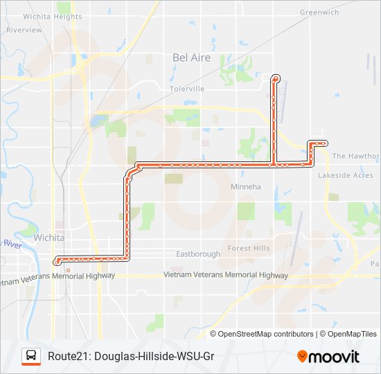 ROUTE21: DOUGLAS bus Line Map