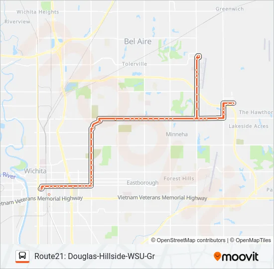 ROUTE21: DOUGLAS Bus Line Map