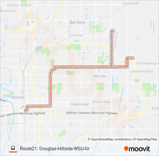 ROUTE21: DOUGLAS bus Line Map