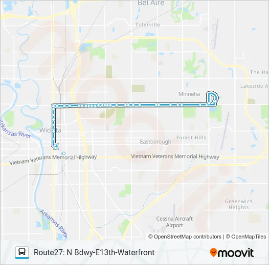 ROUTE27: N BDWY- Bus Line Map