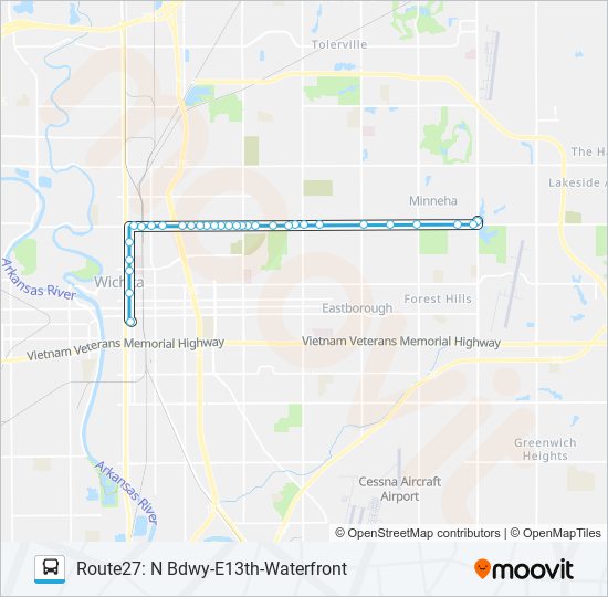 ROUTE27: N BDWY- bus Line Map