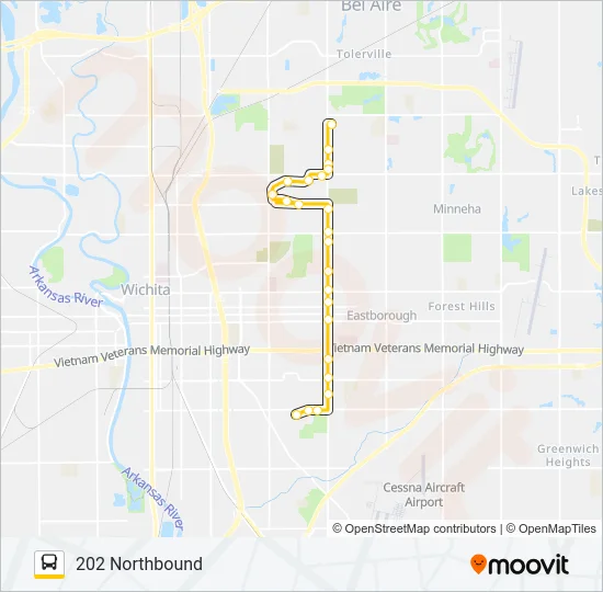 202: OLIVE Bus Line Map