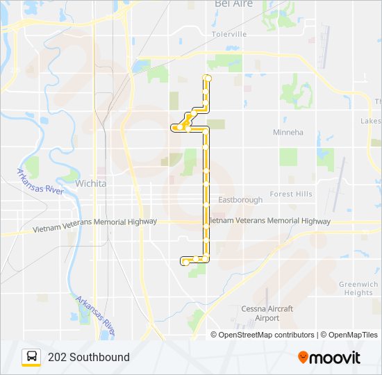 202: OLIVE bus Line Map