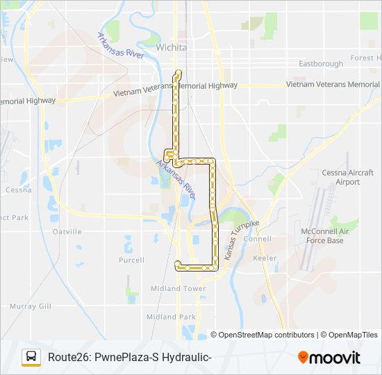 Mapa de ROUTE26: PWNEPLA de autobús