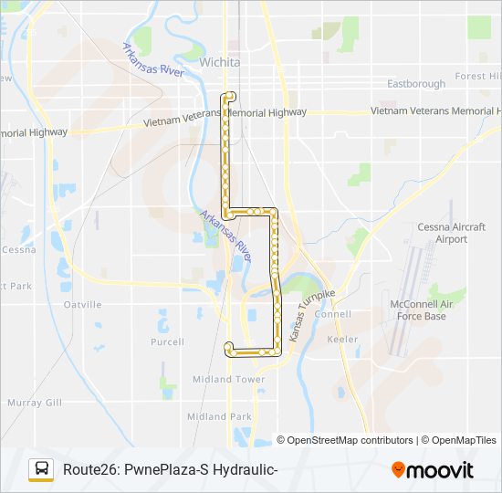 Mapa de ROUTE26: PWNEPLA de autobús