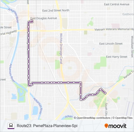 Mapa de ROUTE23: PWNEPLA de autobús