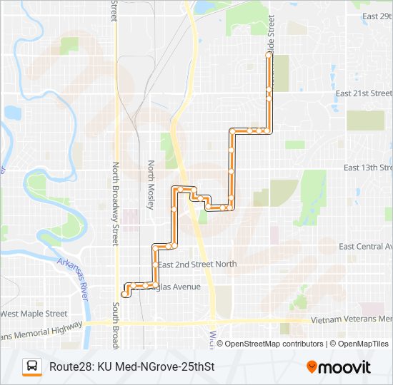 ROUTE28: KU MED- Bus Line Map