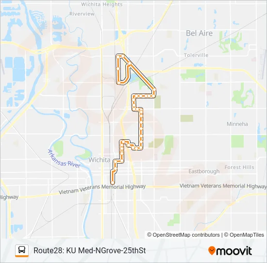 ROUTE28: KU MED- Bus Line Map