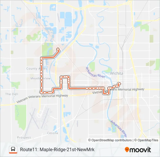 ROUTE11: MAPLE-R Bus Line Map