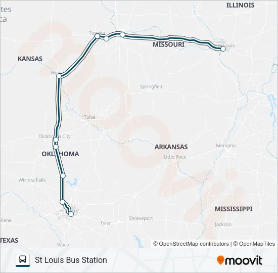 GREYHOUND US0136 Bus Line Map
