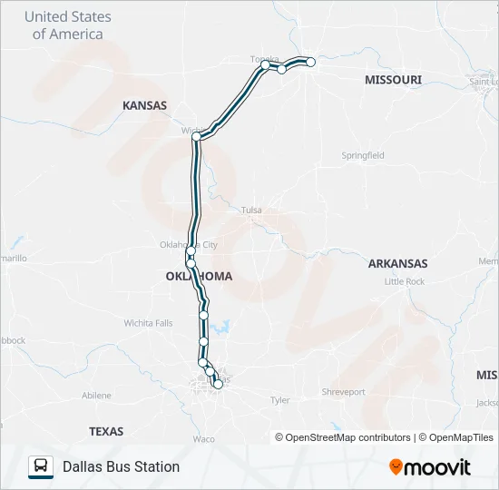 GREYHOUND US1142 Bus Line Map