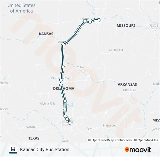 GREYHOUND US1142 Bus Line Map