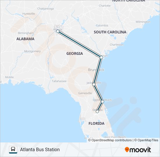 GREYHOUND US0634 Bus Line Map