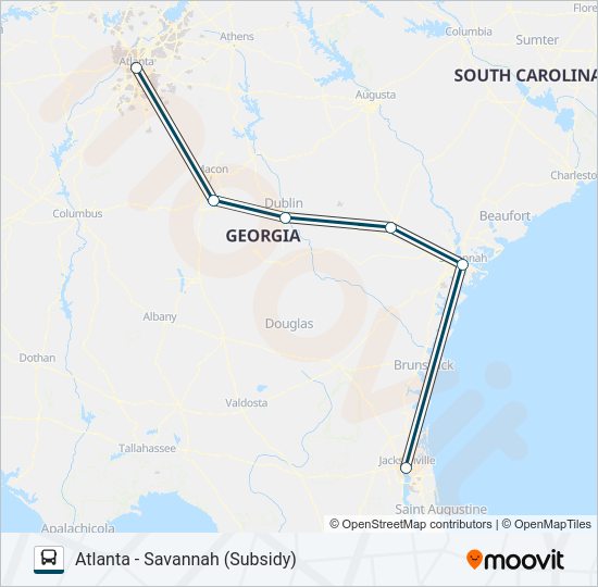 GREYHOUND US0640S bus Line Map