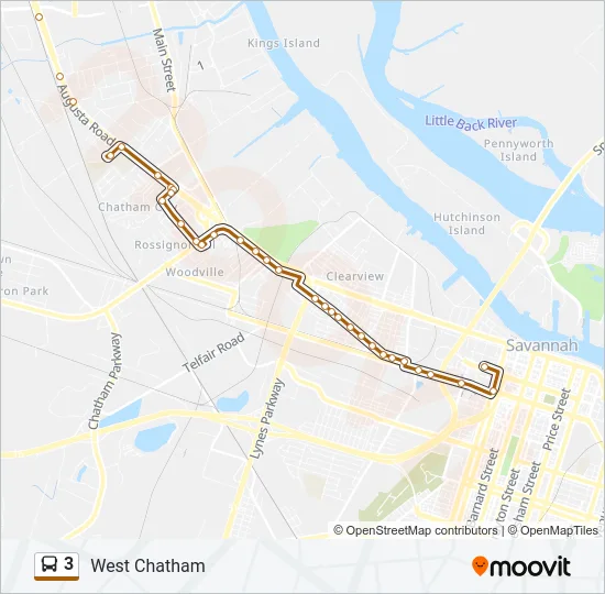 3 Bus Line Map