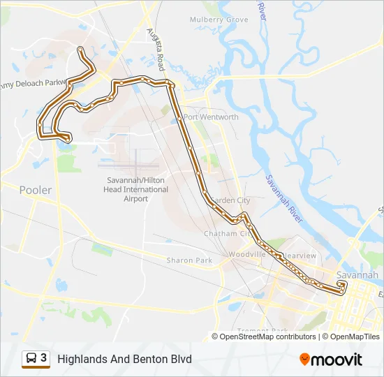 3 Bus Line Map