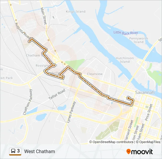3 Bus Line Map
