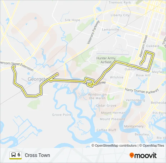 6 Bus Line Map