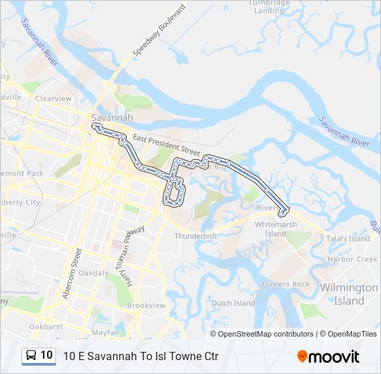 Mapa de 10 de autobús