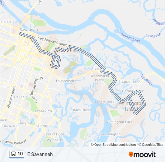 10 Route: Schedules, Stops & Maps - E Savannah (Updated)