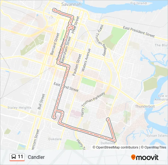 11 Bus Line Map